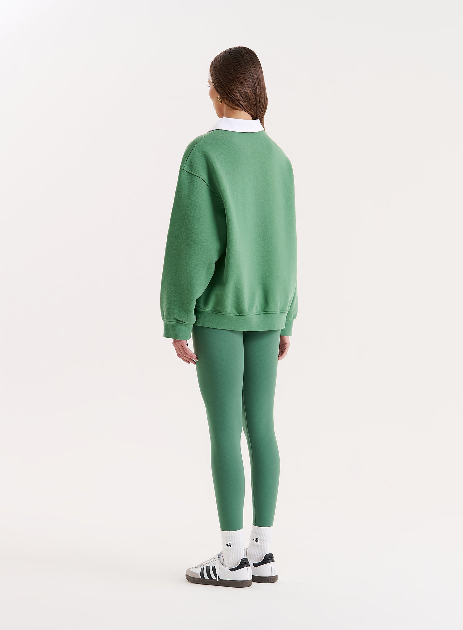 Green Branded Polo Sweatshirt